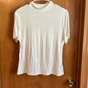 Mock neck ribbed tee